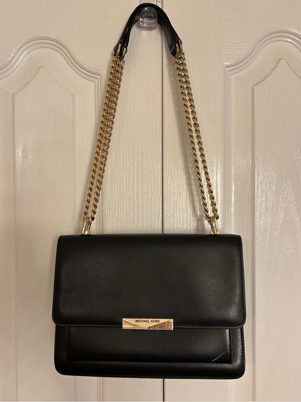 MICHAEL KORS Jade Medium Gusset Black Crossbody Bag